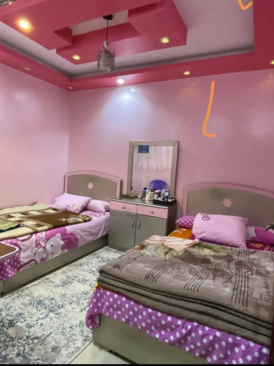 شقه 3غرف حمام ومطبخ وريسبشن دور 6 برج