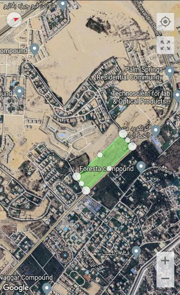 ارض للبيع منطقة صحراء الأهرام قرب المتحف المصري الجديد /مساحةالأرض10,000متر
